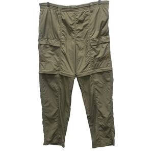 Columbia PFG Fishing Gear Men's M Khaki 100% Nylon Convertible Lined Cargo Pants